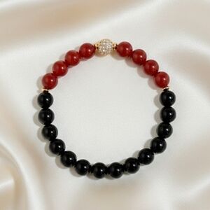 Red Jade/Onyx Bracelet
